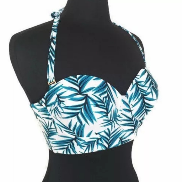 Shade & Shore Underwire Corset Bikini Palm Print - Picture 3 of 10